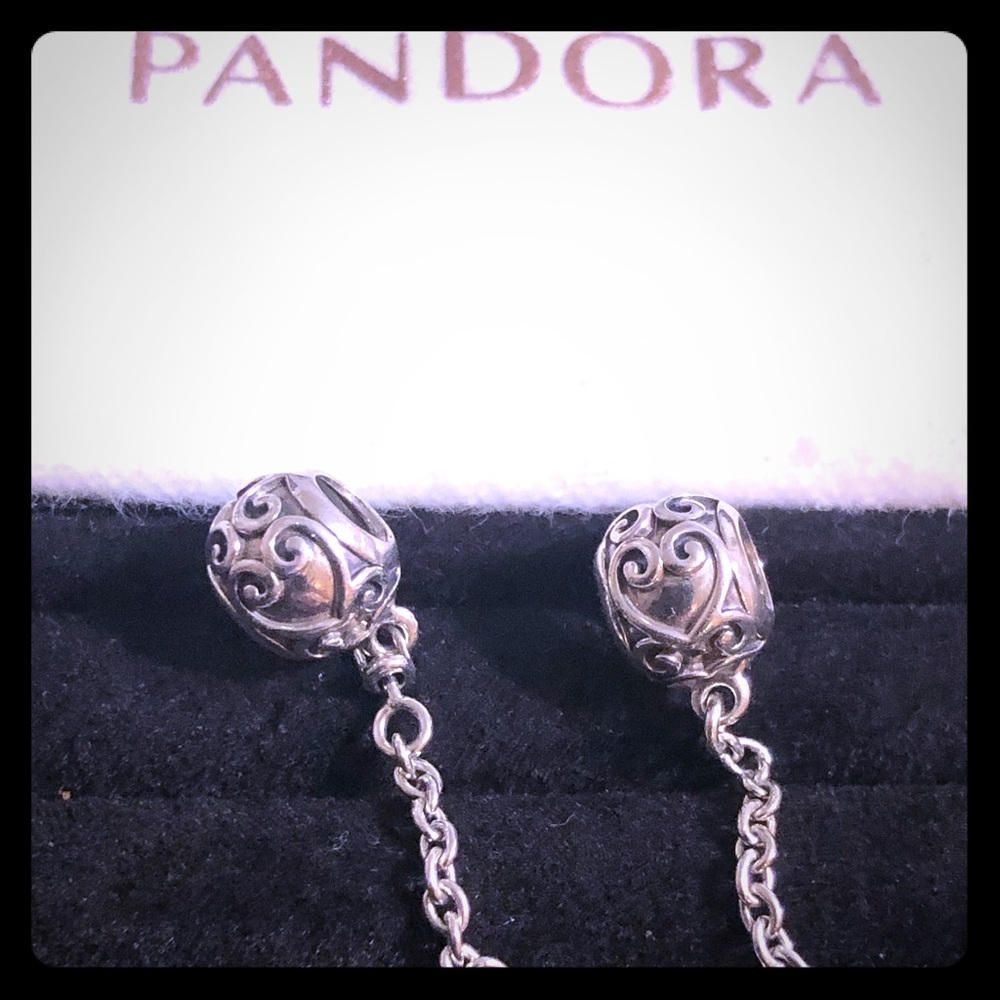 Authentic PANDORA Enchanted Heats Safety Chain